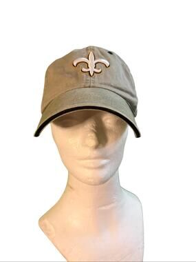 New Orleans Saints Fleur De Lis Khaki Adjustable Dad Hat Cap Adult NFL Cotton